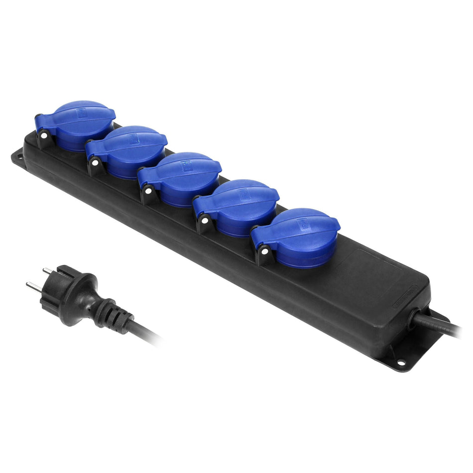 Orno OR-AE-13193(GS) Steckdosenleiste 5-fach und 5m Zuleitung für Außen IP44