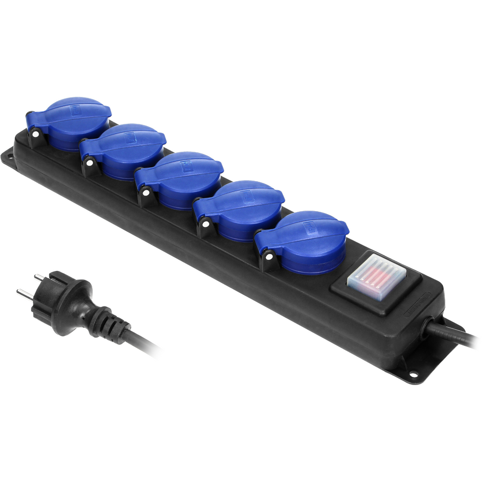 Orno OR-AE-13159(GS) Steckdosenleiste 5-fach mit Schalter und 3m Zuleitung für Außen IP44 - elektro-theke