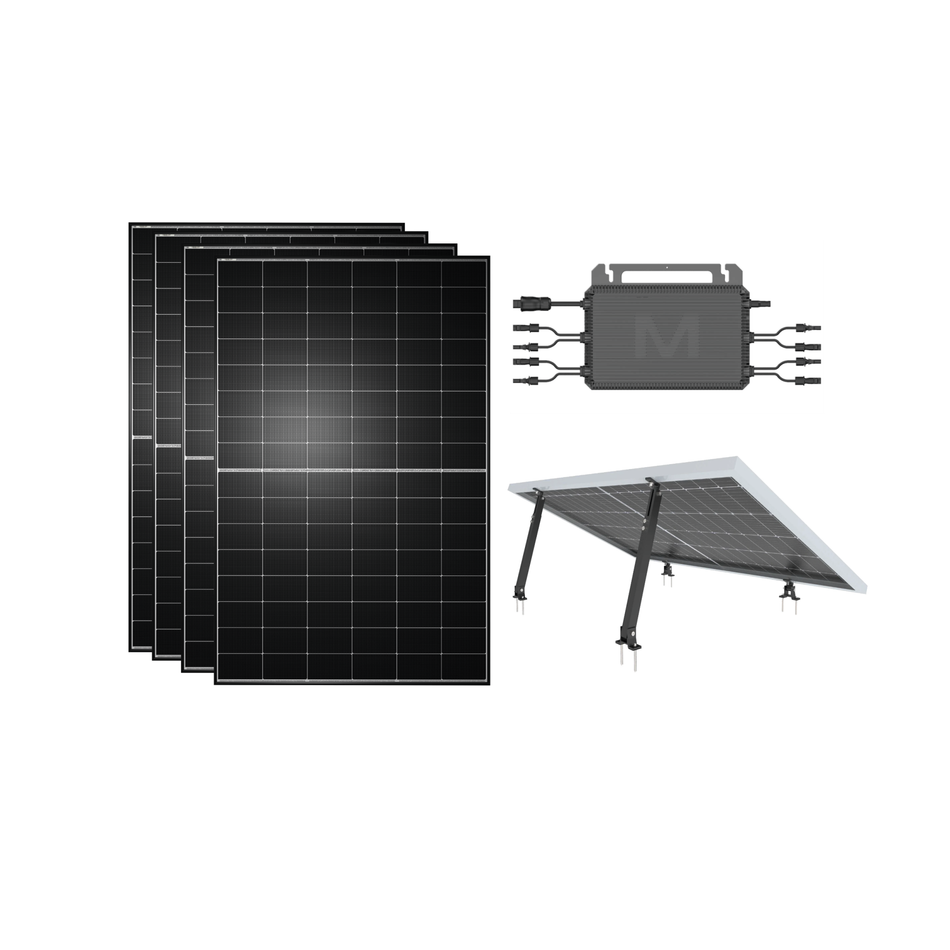 Balkonkraftwerk ZEUS SMARTSYSTEM 2000+ Flachdach – 1840 Wp mit Mikrowechselrichter