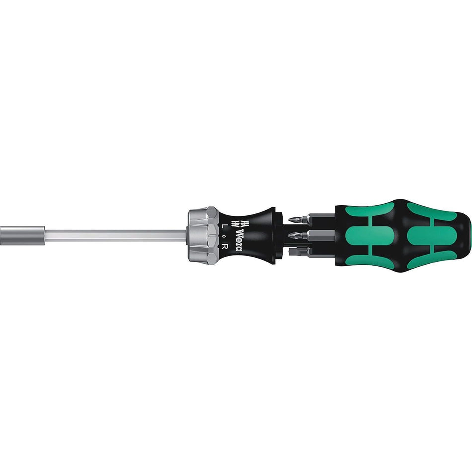 Wera Kraftform Kompakt 27 RA, 7-teilig | Ratschenschraubendreher mit Bit-Magazin