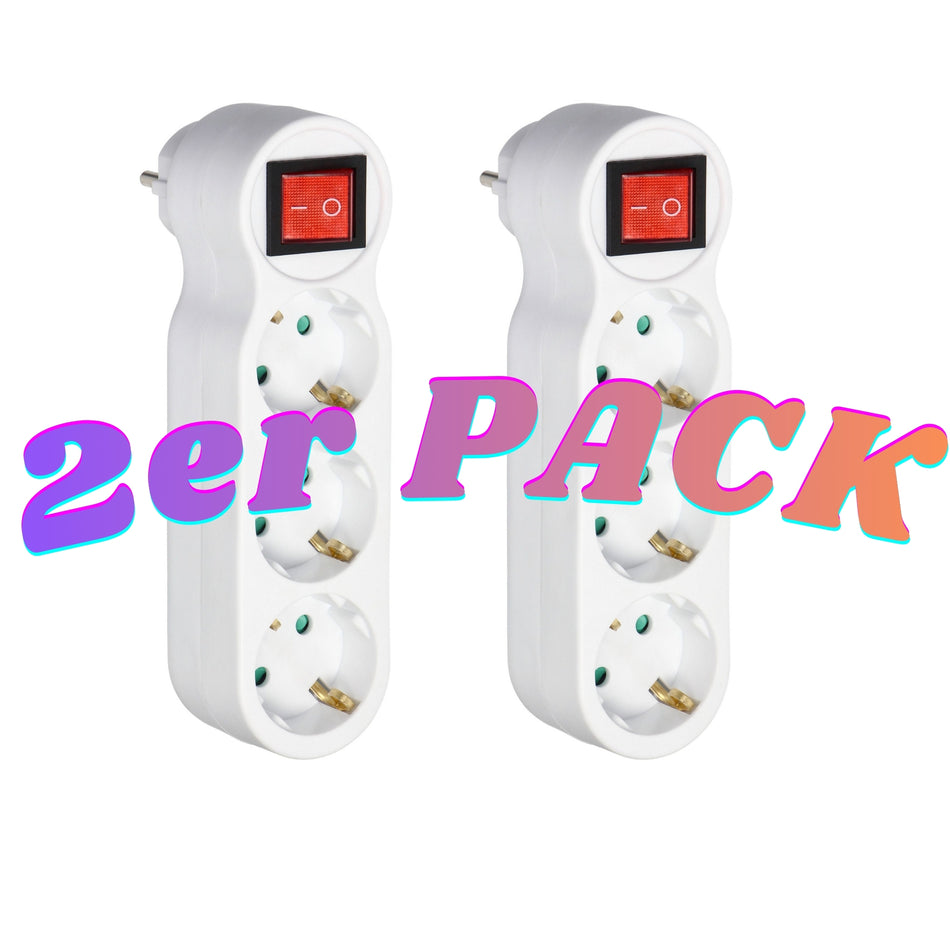 2er SET 3-Fach Mehrfachstecker