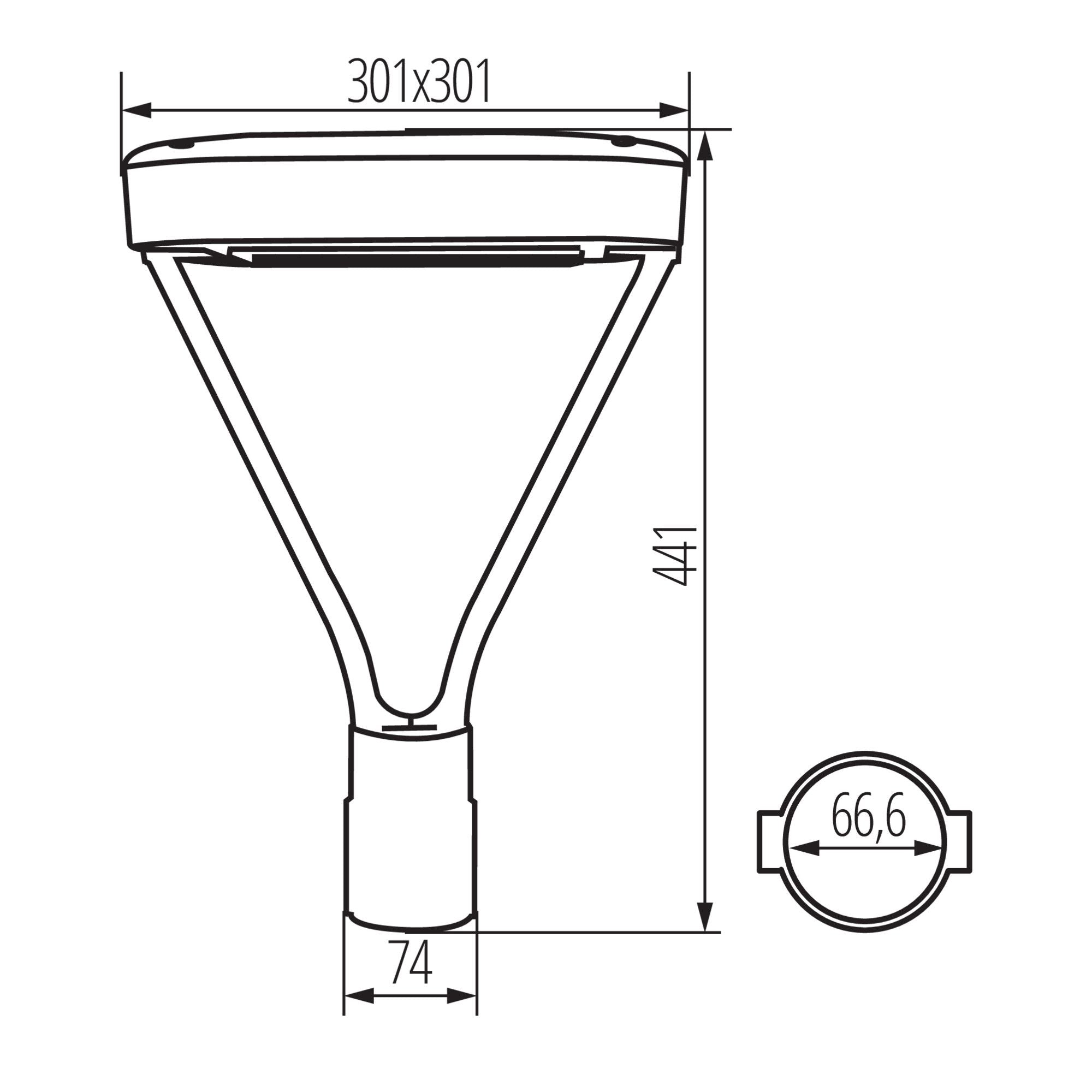 LED Straßenlampe Parkplatzleuchte Hofleuchte PARCOLI 30-50W 3000/4000/6500K