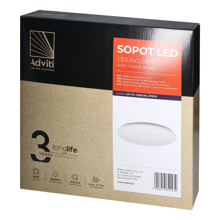 ORNO LED Deckenlampe mit Mikrowellen Bewegungssensor Ø38cm