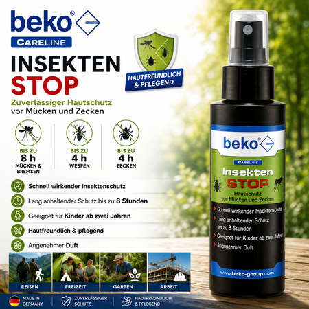 Beko CAREline Insekten-STOP – Hautschutz vor Mücken, Bremsen, Wespen & Zecken