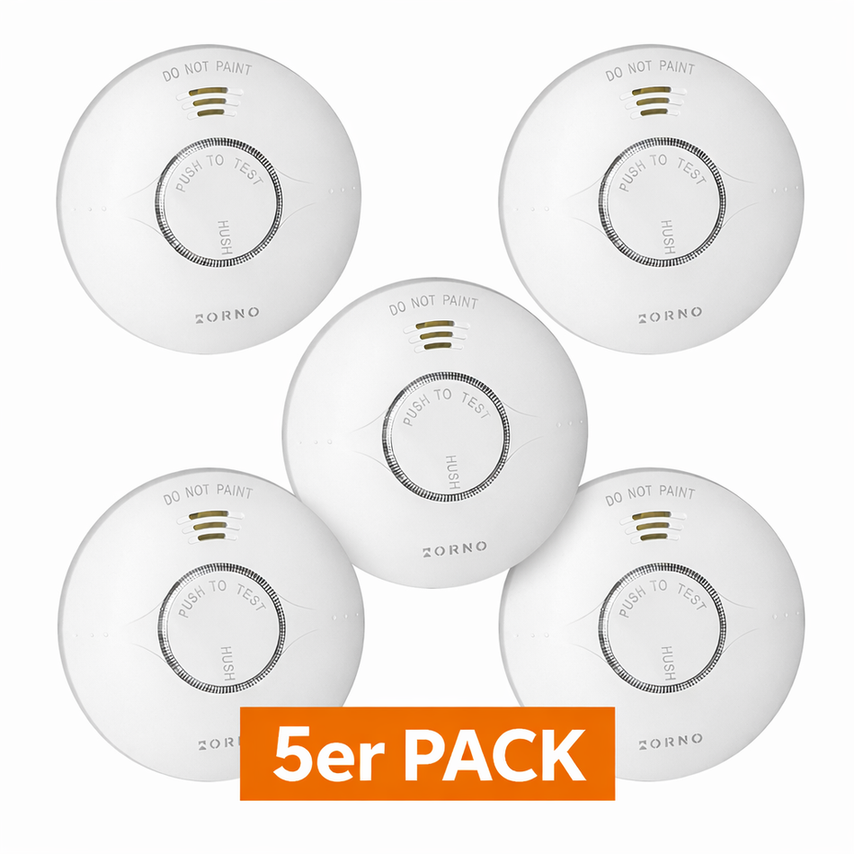 5x Orno Rauchwarnmelder mit 10-Jahres-Batterie