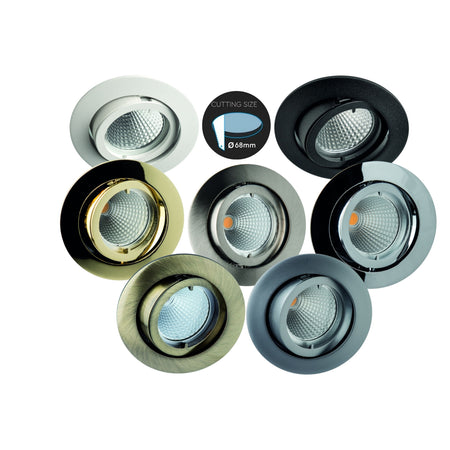 Rutec Deckeneinbaustrahler Aluminium Druckguss – schwenkbar | Ø 68 mm Einbau | ohne Sprengring