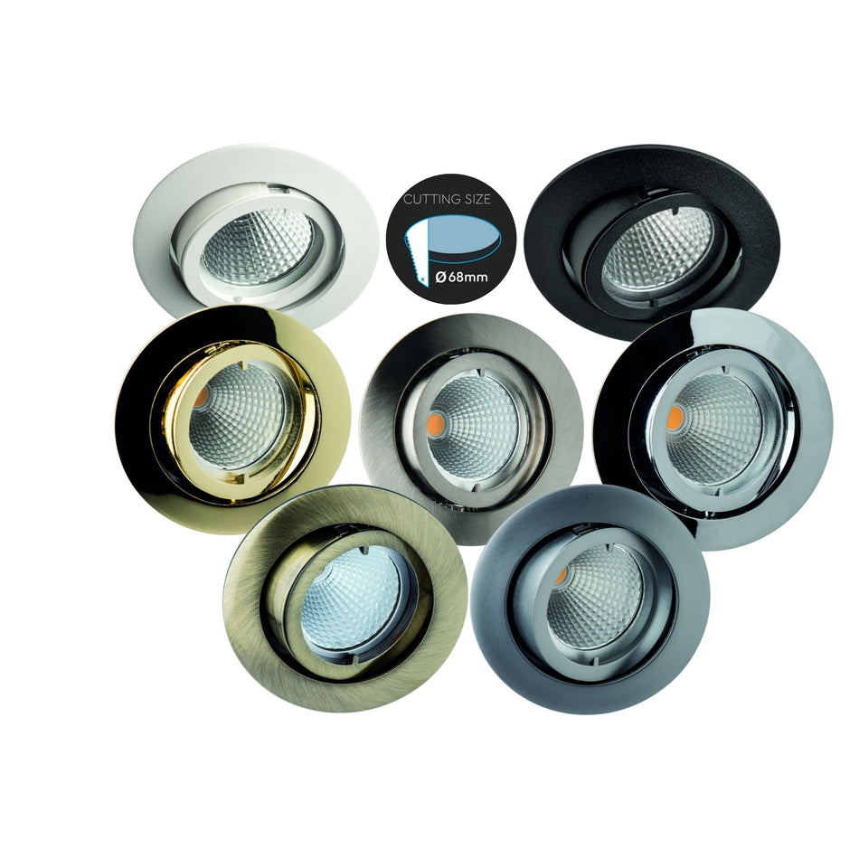 Rutec Deckeneinbaustrahler Aluminium Druckguss – schwenkbar | Ø 68 mm Einbau | ohne Sprengring