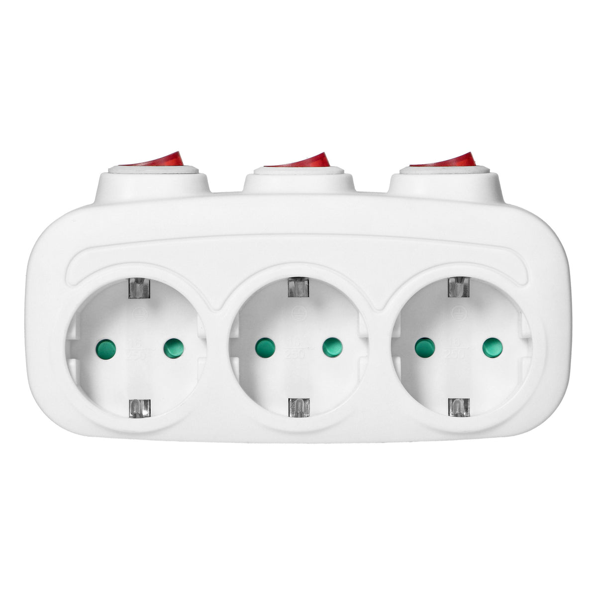 3-Fach Mehrfachstecker Steckdosenadapter Steckdosenverteiler einzeln ein/aus