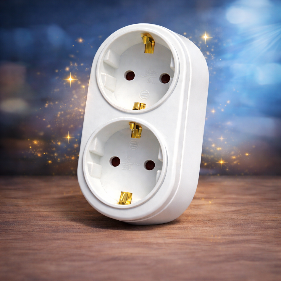 2-Fach Mehrfachstecker Steckdosenadapter