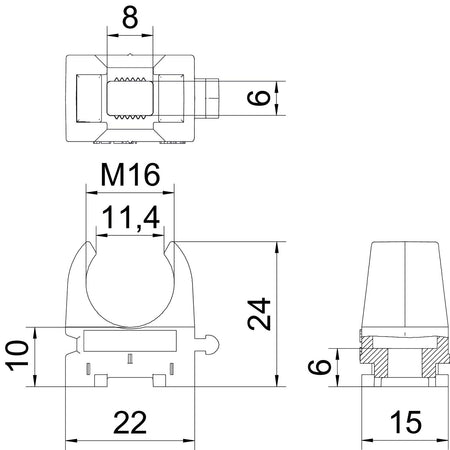 Klemmschelle M16 grau für Installationsrohr 