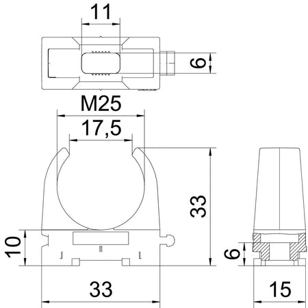 Klemmschelle M25 grau für Installationsrohr