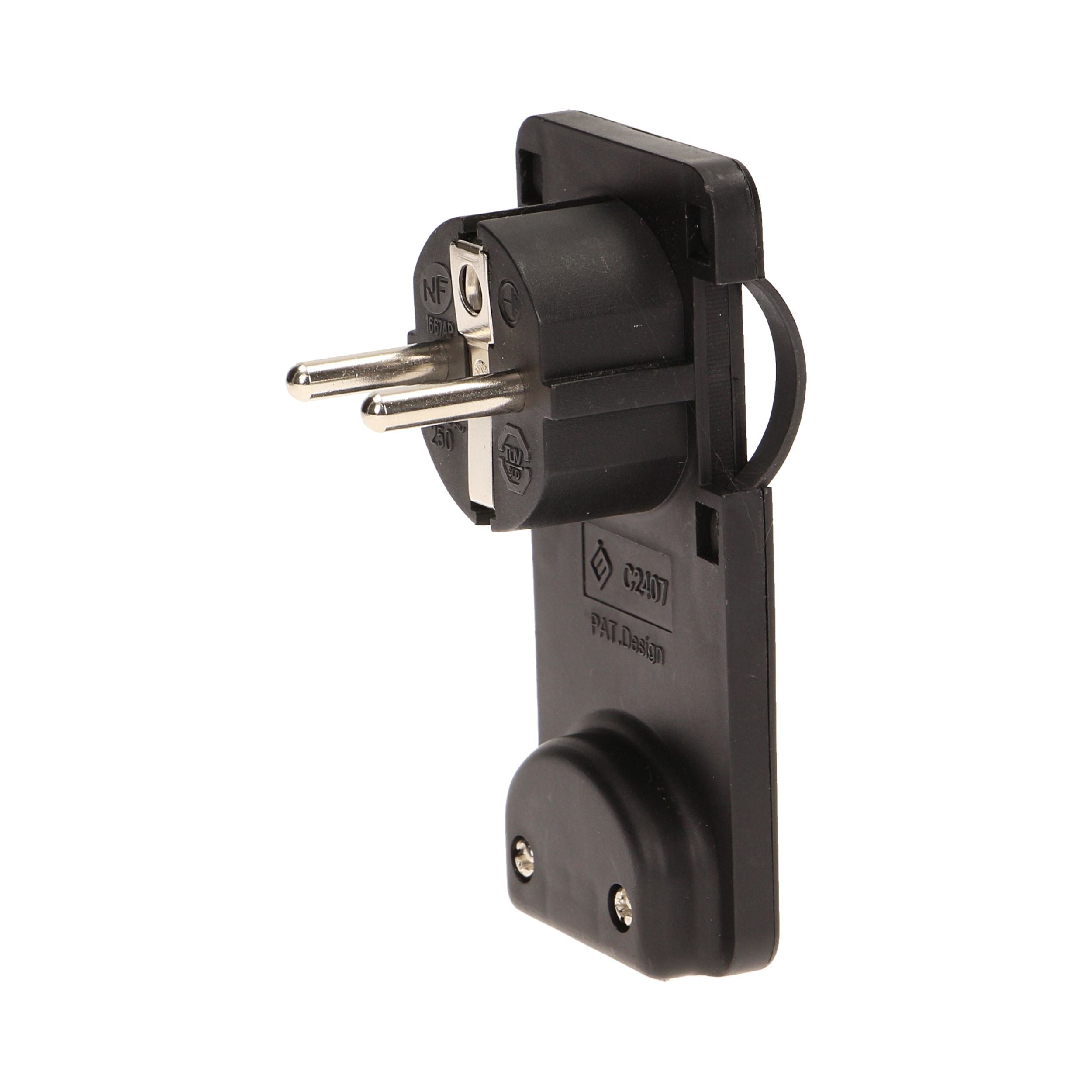 Orno Flachsteckdose OR-AE-1311 – 230V/16A, Nur 45 Mm Tief – Ideal Für Enge Nischen Hinter Möbeln, Schwarz