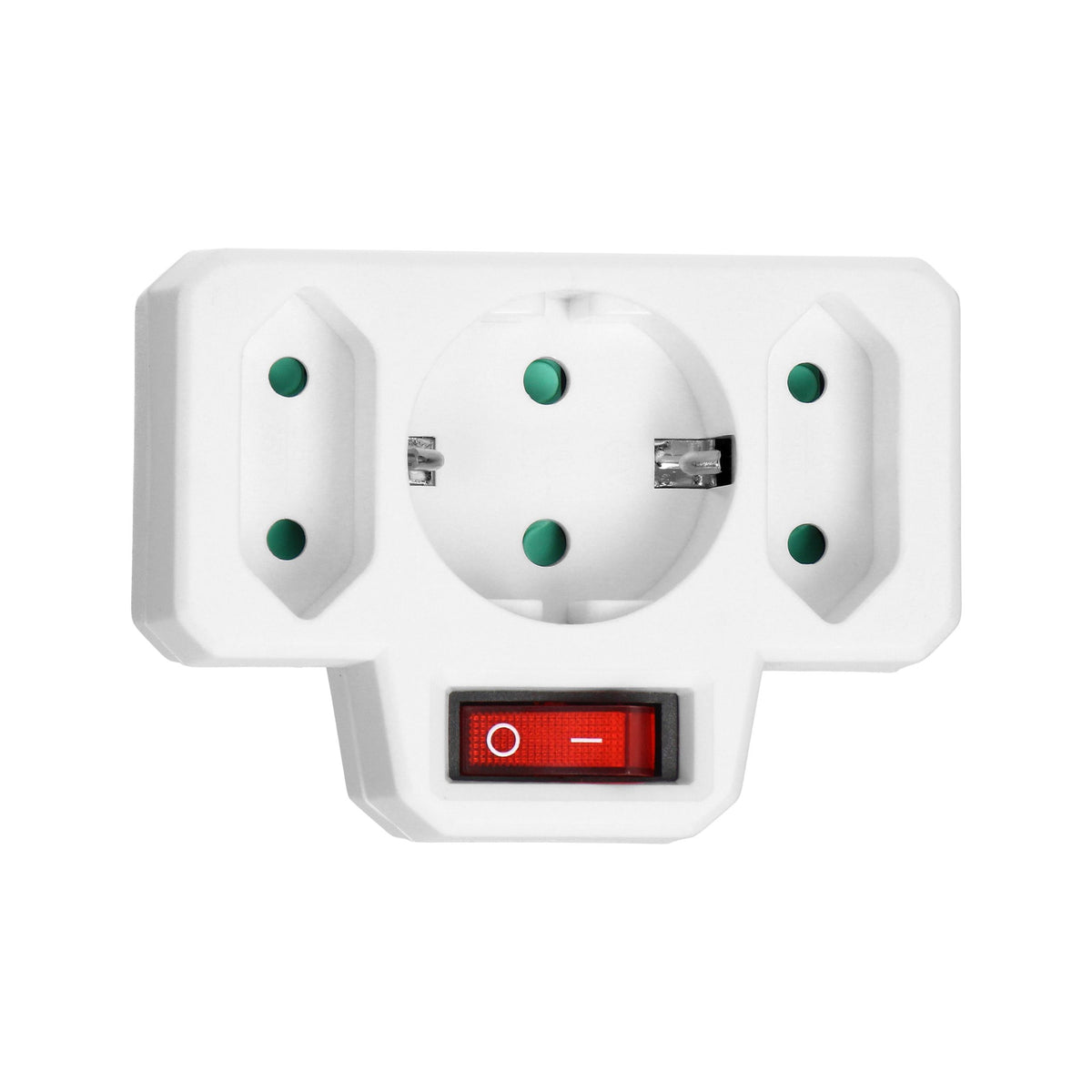 Steckdosenadapter mit einer Schuko und zwei Euro Steckdosen