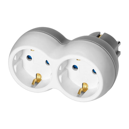 2-fach Schuko Steckdosenadapter Doppelstecker 16A 3680W