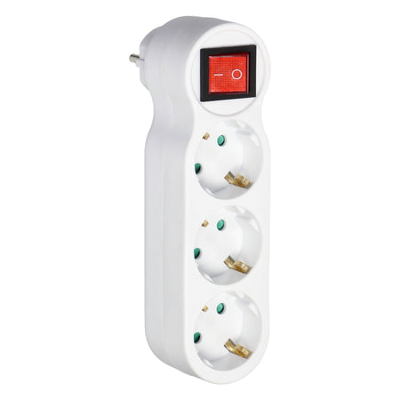 3-Fach Mehrfachstecker Steckdosenadapter mit Schalter