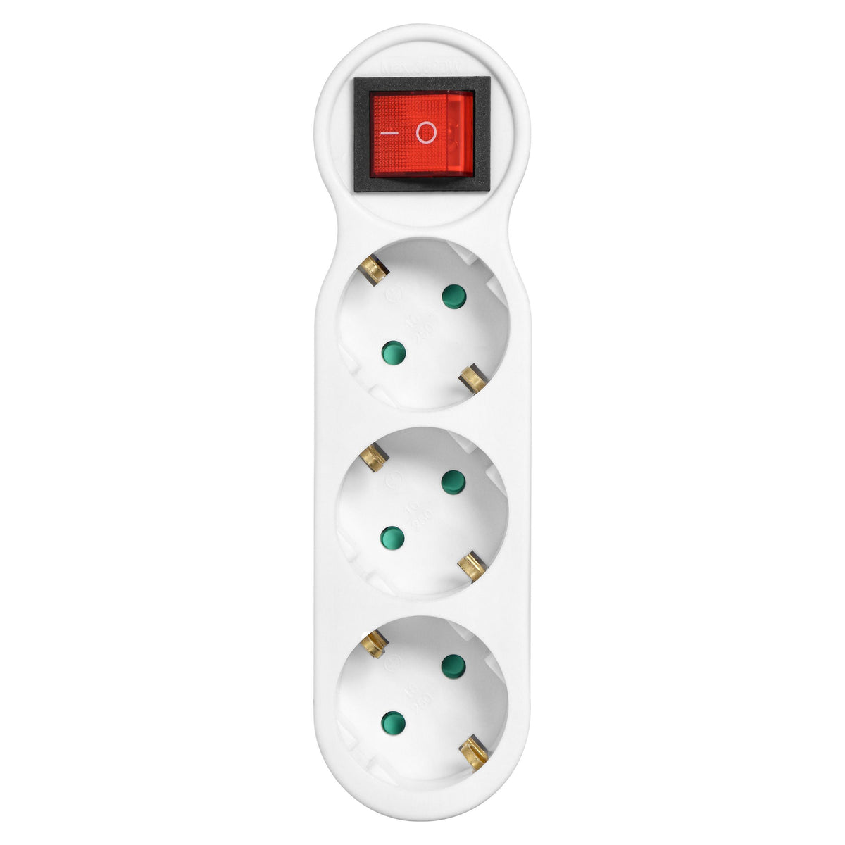 3-Fach Mehrfachstecker Steckdosenadapter mit Schalter