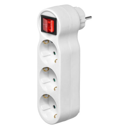 3-Fach Mehrfachstecker Steckdosenadapter mit Schalter