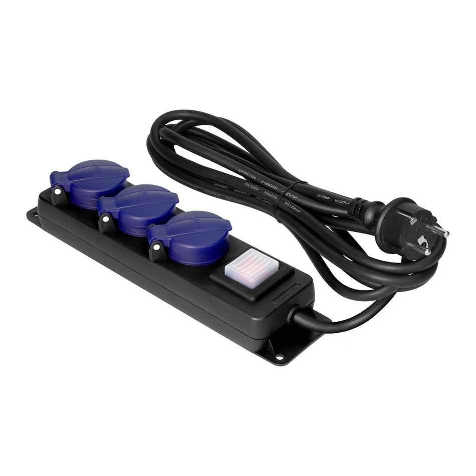 Orno Steckdosenleiste 3-fach mit Schalter & 5 m Zuleitung – Außen IP44