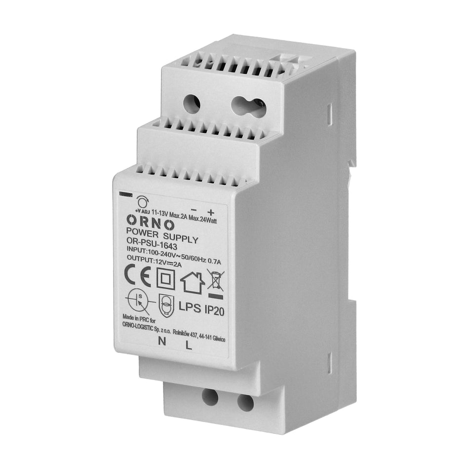 Orno OR-PSU-1643 Hutschienen-Netzteil 12V DC 2A, 24W, 2TE