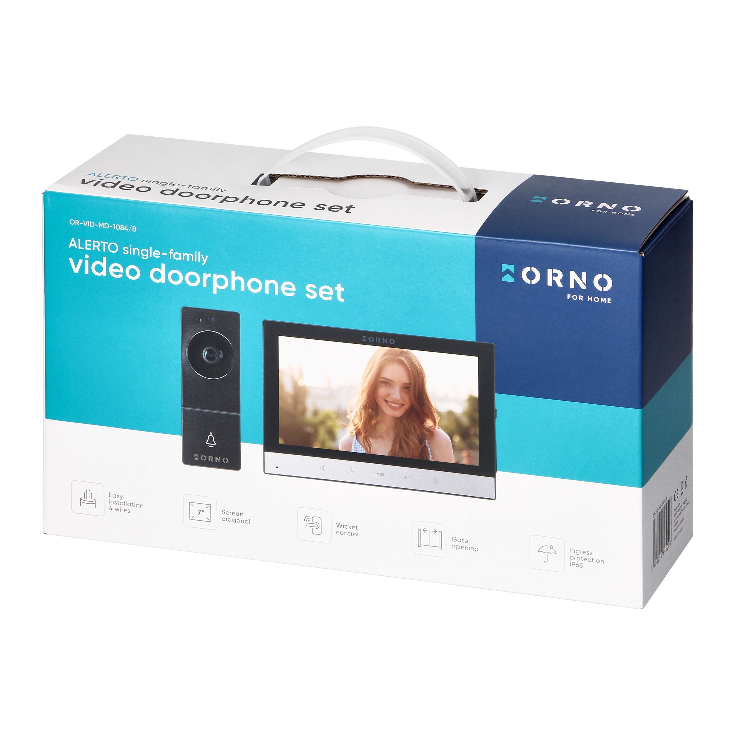 Orno ALERTO 7" Video Türsprechanlagen-Set | 4-Draht – schwarz