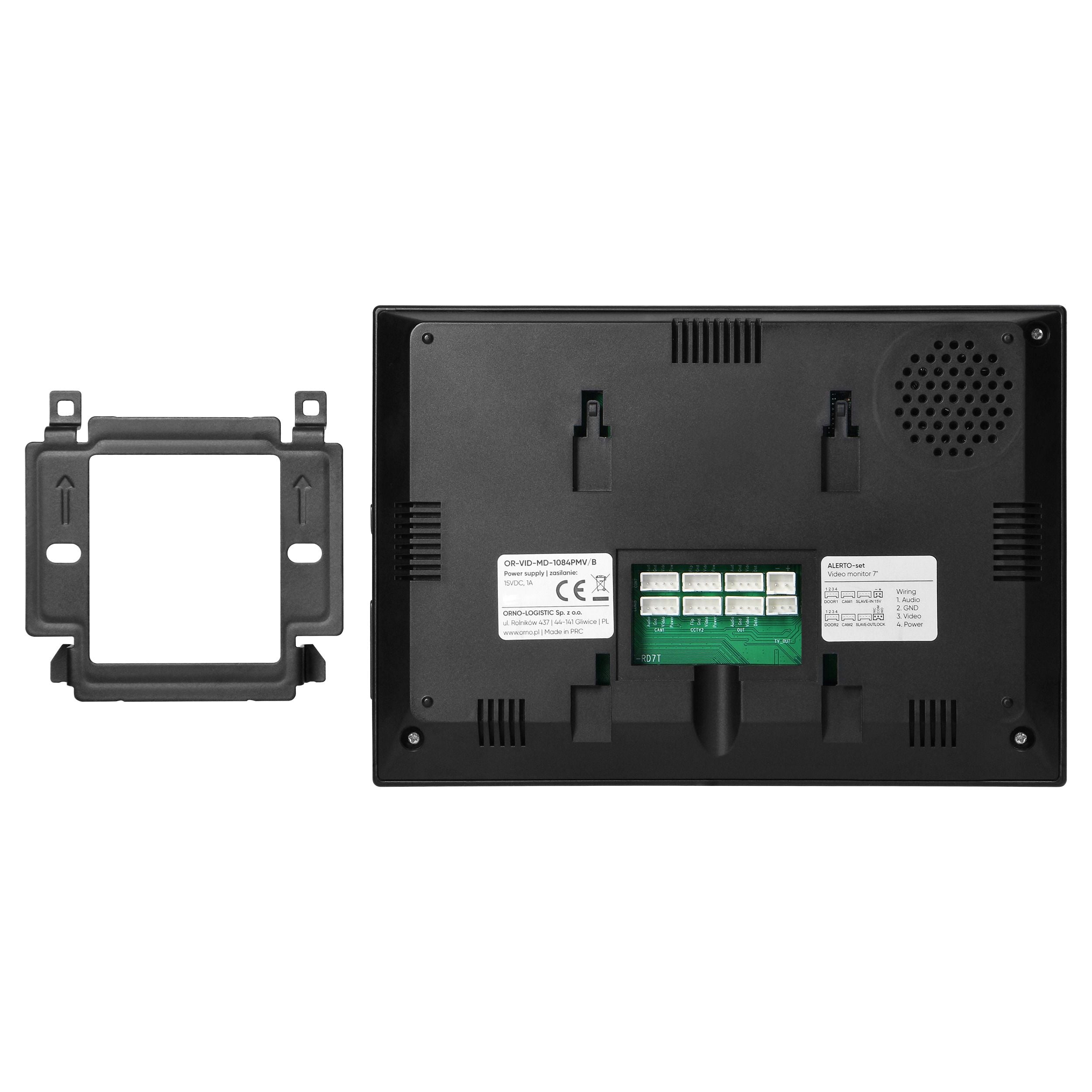 Orno ALERTO 7" Video Türsprechanlagen-Set | 4-Draht – schwarz
