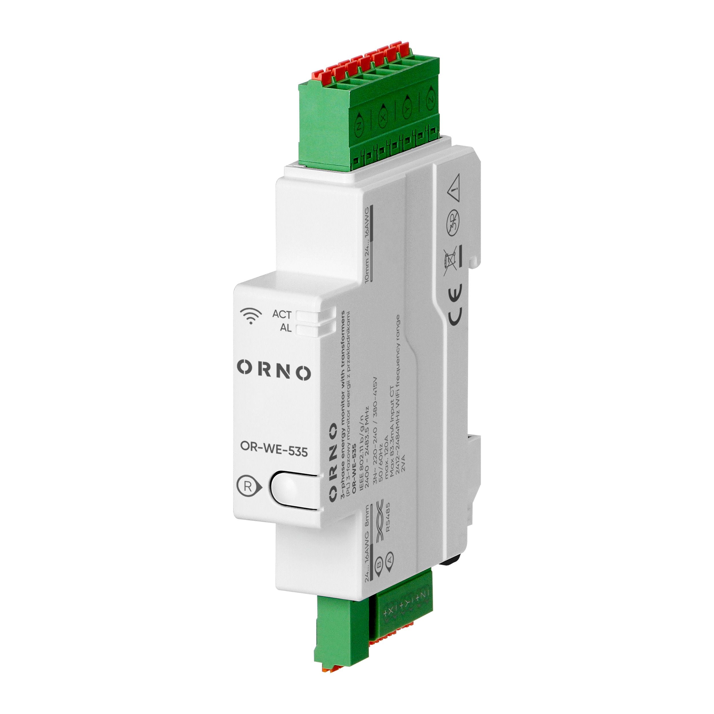 Orno WLAN 3-Phasen Energiemonitor Tuya Smart – 120A – DIN-Schiene – inkl. 3 Stromwandler
