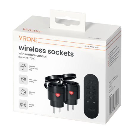 Mini Funksteckdosen-Set Außen mit Fernbedienung max. 2300W