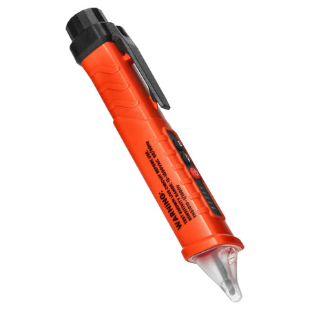 Orno Induktiver Spannungsprüfer 12–1000V AC/DC – mit Taschenlampe orange