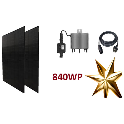 Balkonkraftwerk 840Wp mit 800W Wechselrichter Mini-Solaranlage Photovoltaik steckerfertig