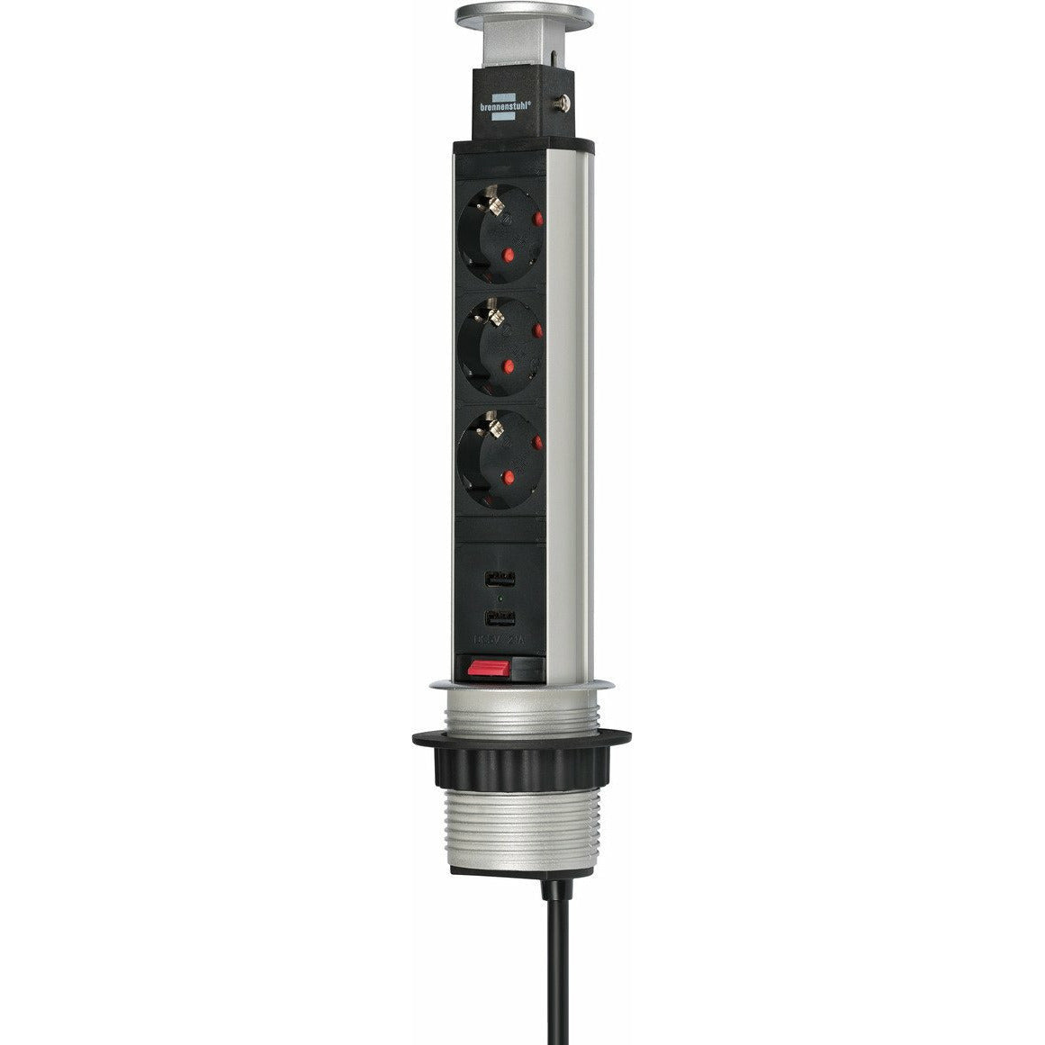 Tower Power 2x USB 3-fach versenkbare Steckdosenleiste