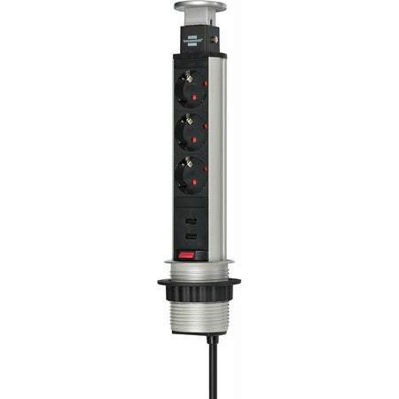 Tower Power 2x USB 3-fach versenkbare Steckdosenleiste