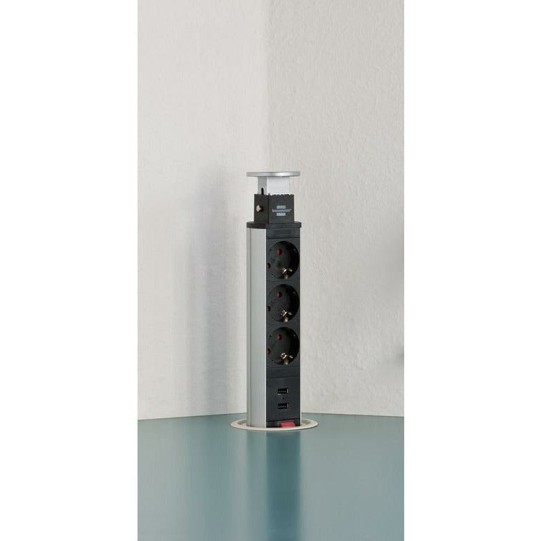 USB 3-fach versenkbare Steckdosenleiste