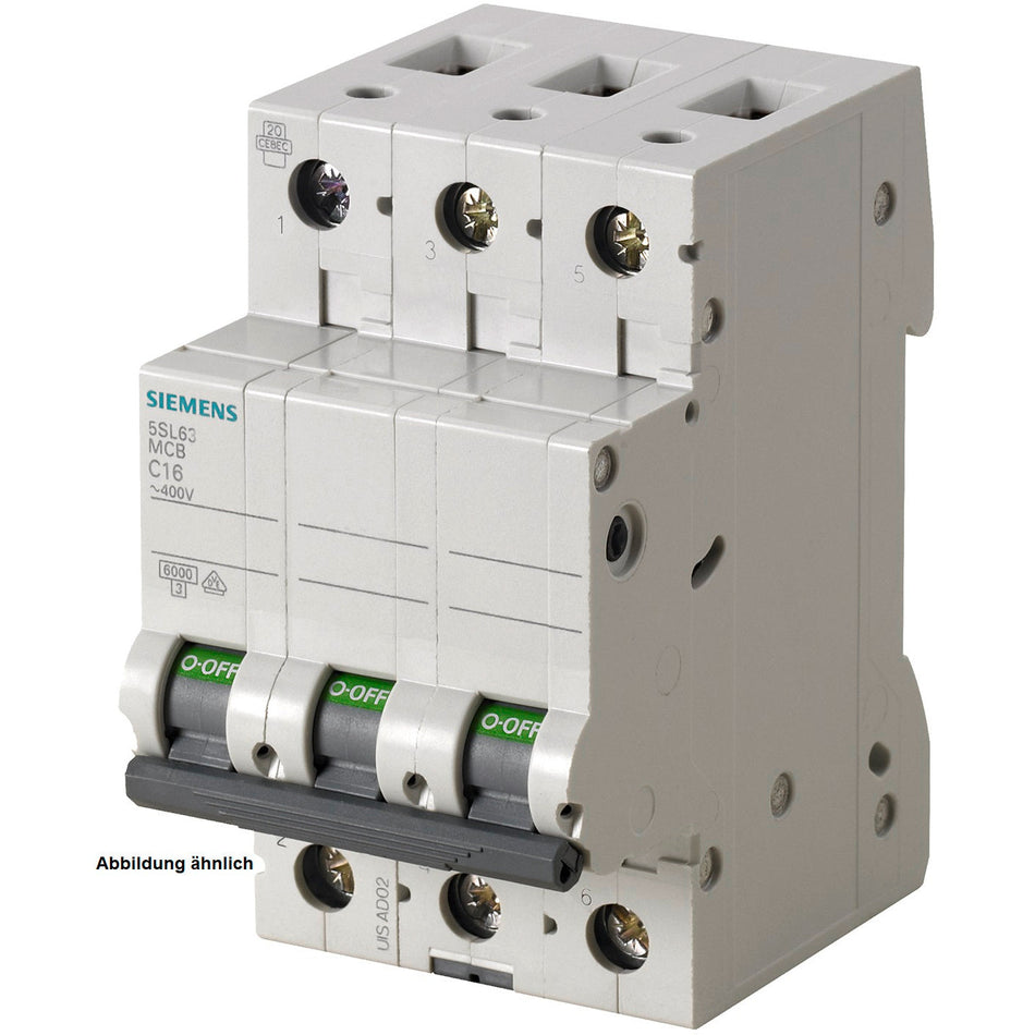 Siemens 5SL6310-6 Leitungsschutzschalter 3-polig, Typ B 10A, 6kA, 230/400V