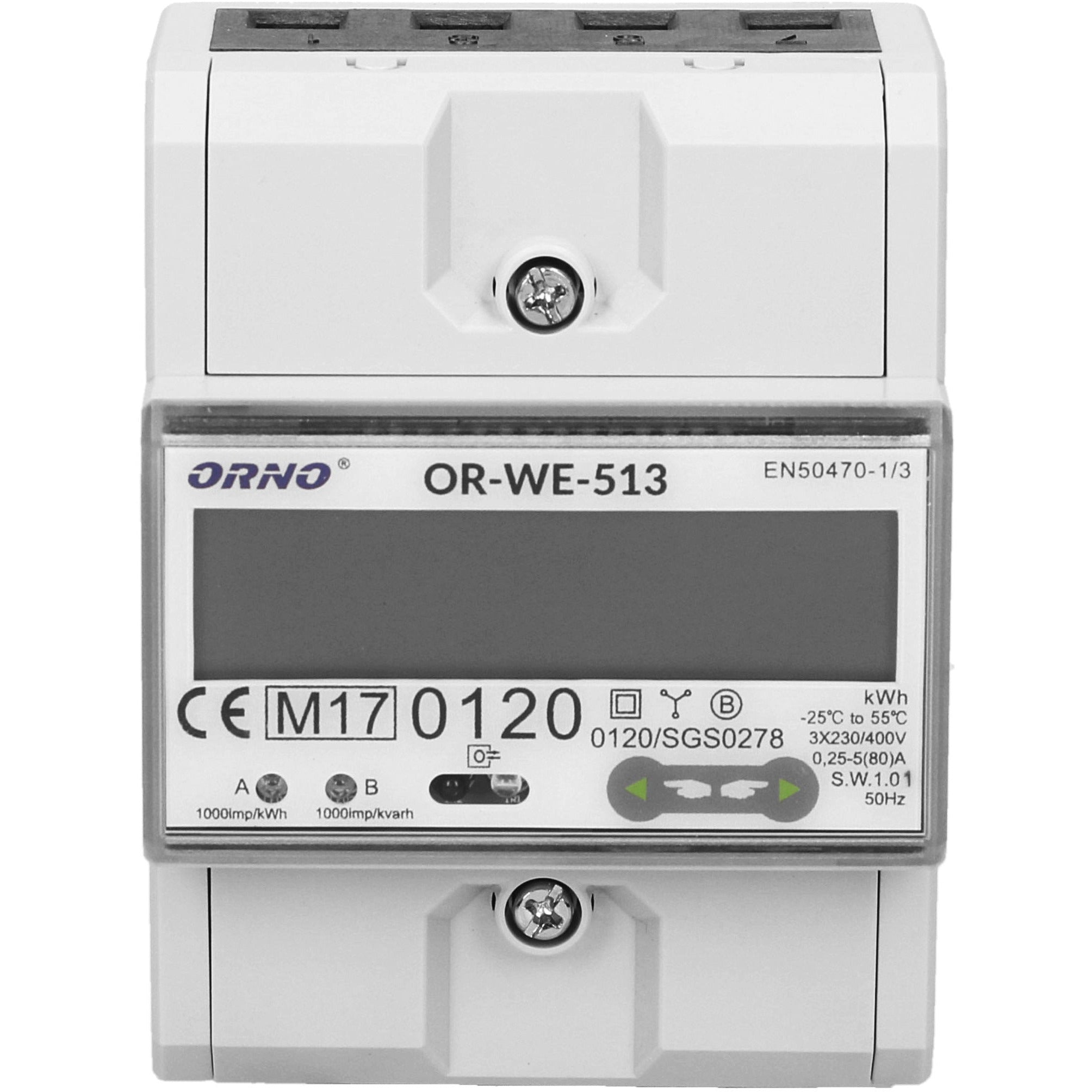Orno OR-WE-513 LCD digitaler Zweiwege Drehstromzähler mit MID Zertifikat, 3-phasig