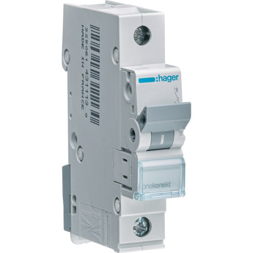 Hager MCN116 Leitungsschutzschalter 1-polig, Typ C 16A, 6kA, 230/400V